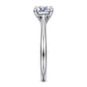 Larissa - 14K White Gold East West Emerald Solitaire Engagement Ring