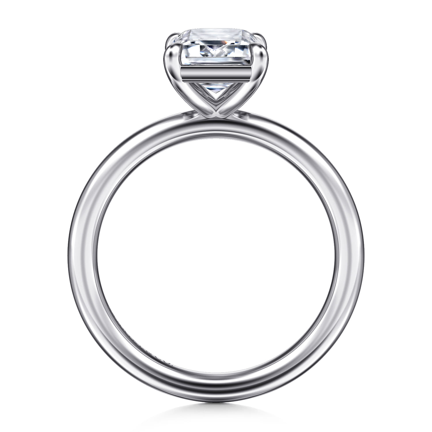 Lark - 14K White Gold Emerald Cut Solitaire Engagement Ring - Shot 2