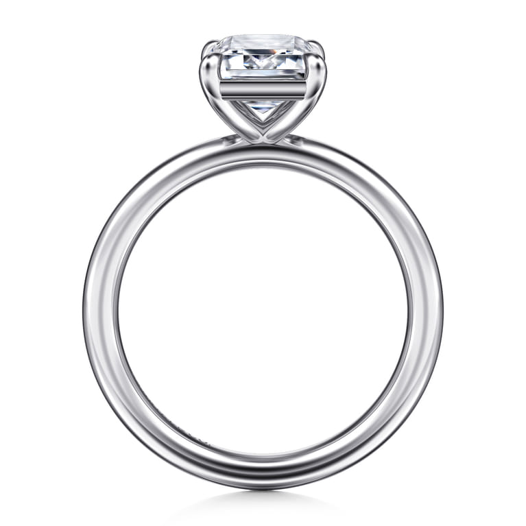 Lark - 14K White Gold Emerald Cut Solitaire Engagement Ring - Shot 2