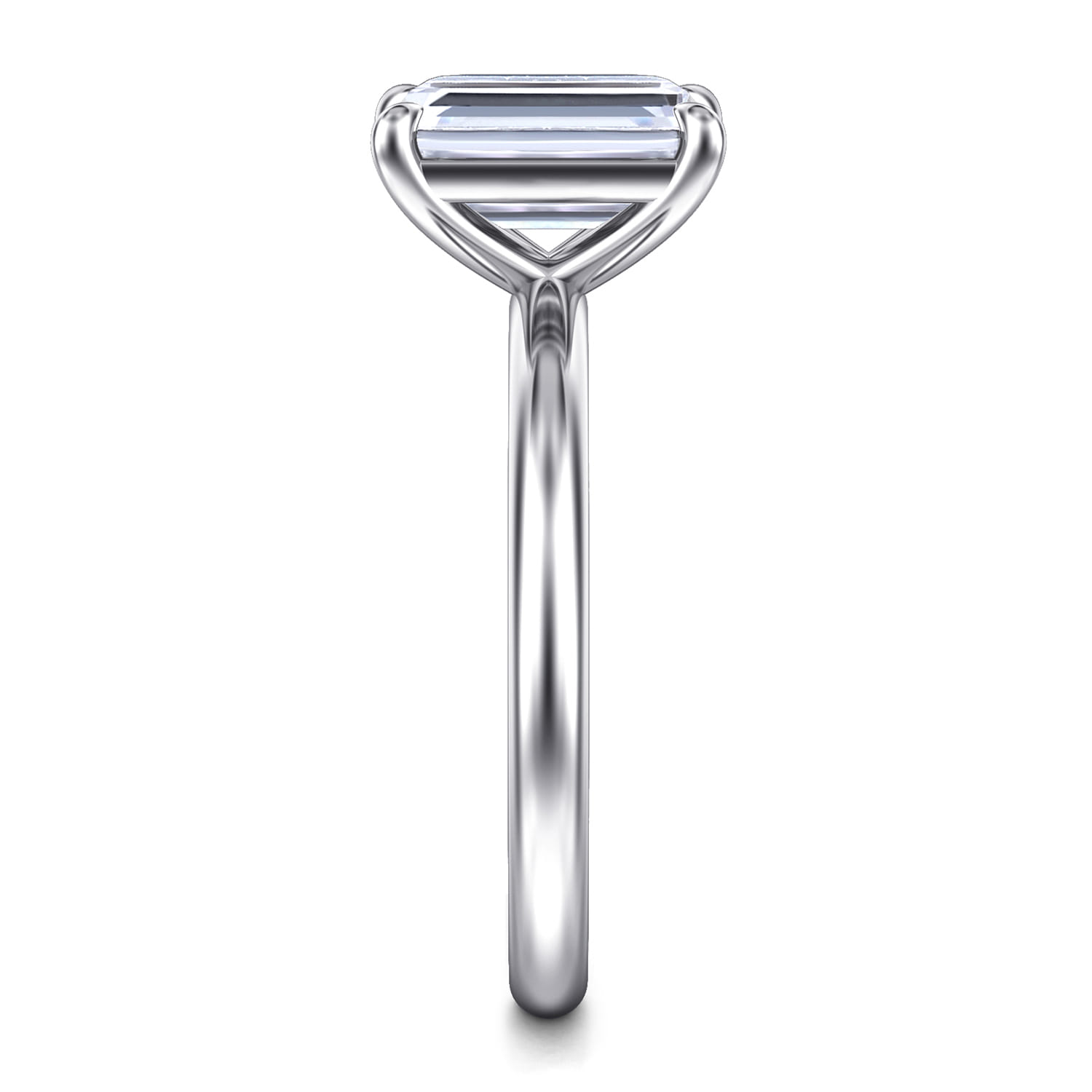 Lark - 14K White Gold Emerald Cut Solitaire Engagement Ring - Shot 5