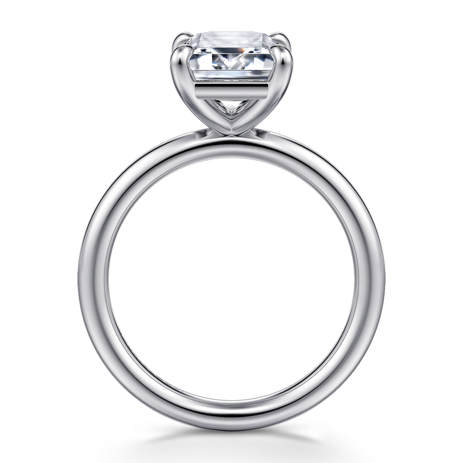 Lark - 14K White Gold Emerald Cut Solitaire Engagement Ring - Shot 2