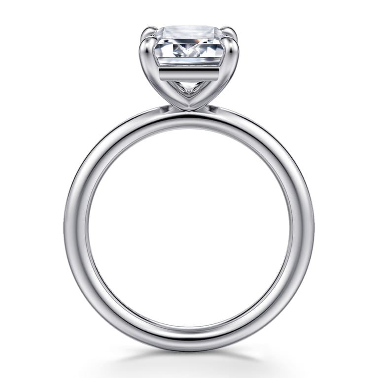 Lark - 14K White Gold Emerald Cut Solitaire Engagement Ring - Shot 2