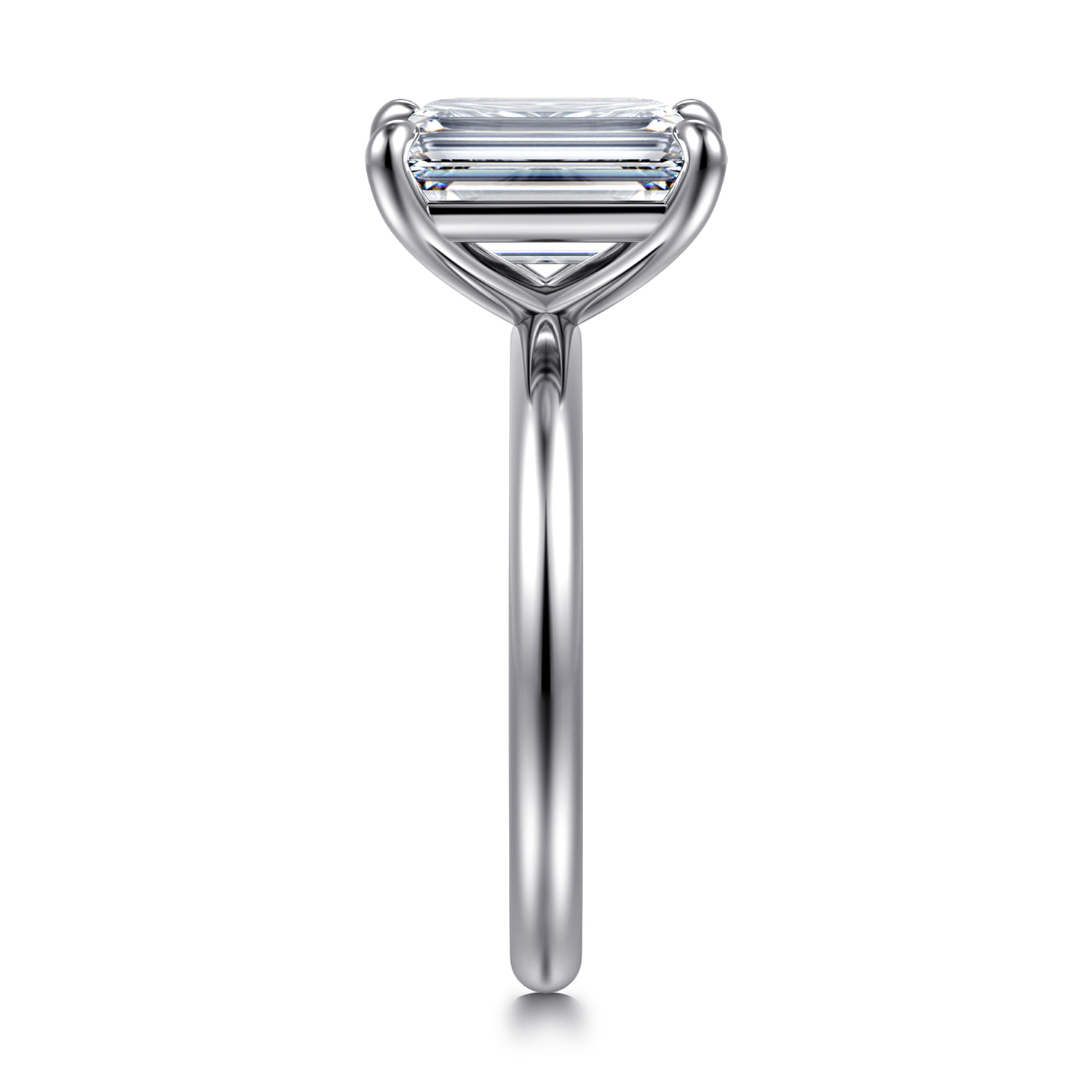 Lark - 14K White Gold Emerald Cut Solitaire Engagement Ring - Shot 4