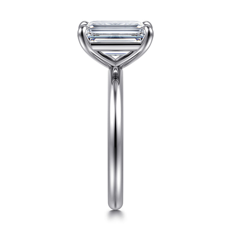 Lark - 14K White Gold Emerald Cut Solitaire Engagement Ring - Shot 4