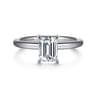 Lark - 14K White Gold Emerald Cut Solitaire Engagement Ring