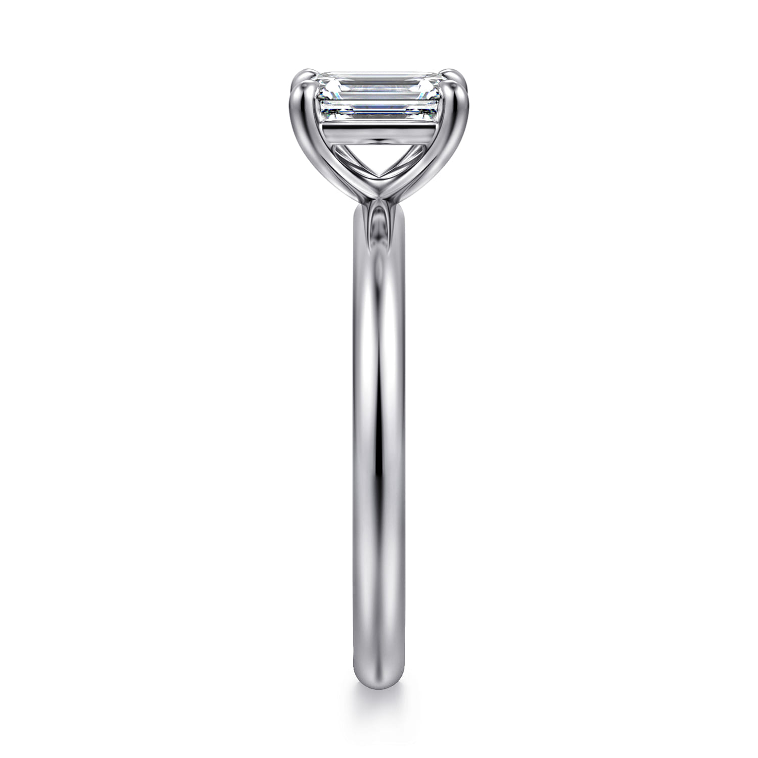 Lark - 14K White Gold Emerald Cut Solitaire Engagement Ring - Shot 4