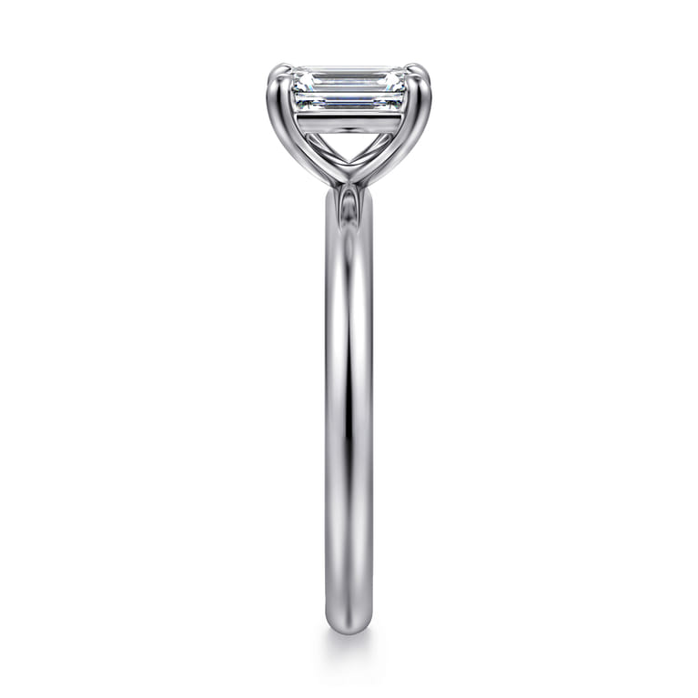 Lark - 14K White Gold Emerald Cut Solitaire Engagement Ring - Shot 4