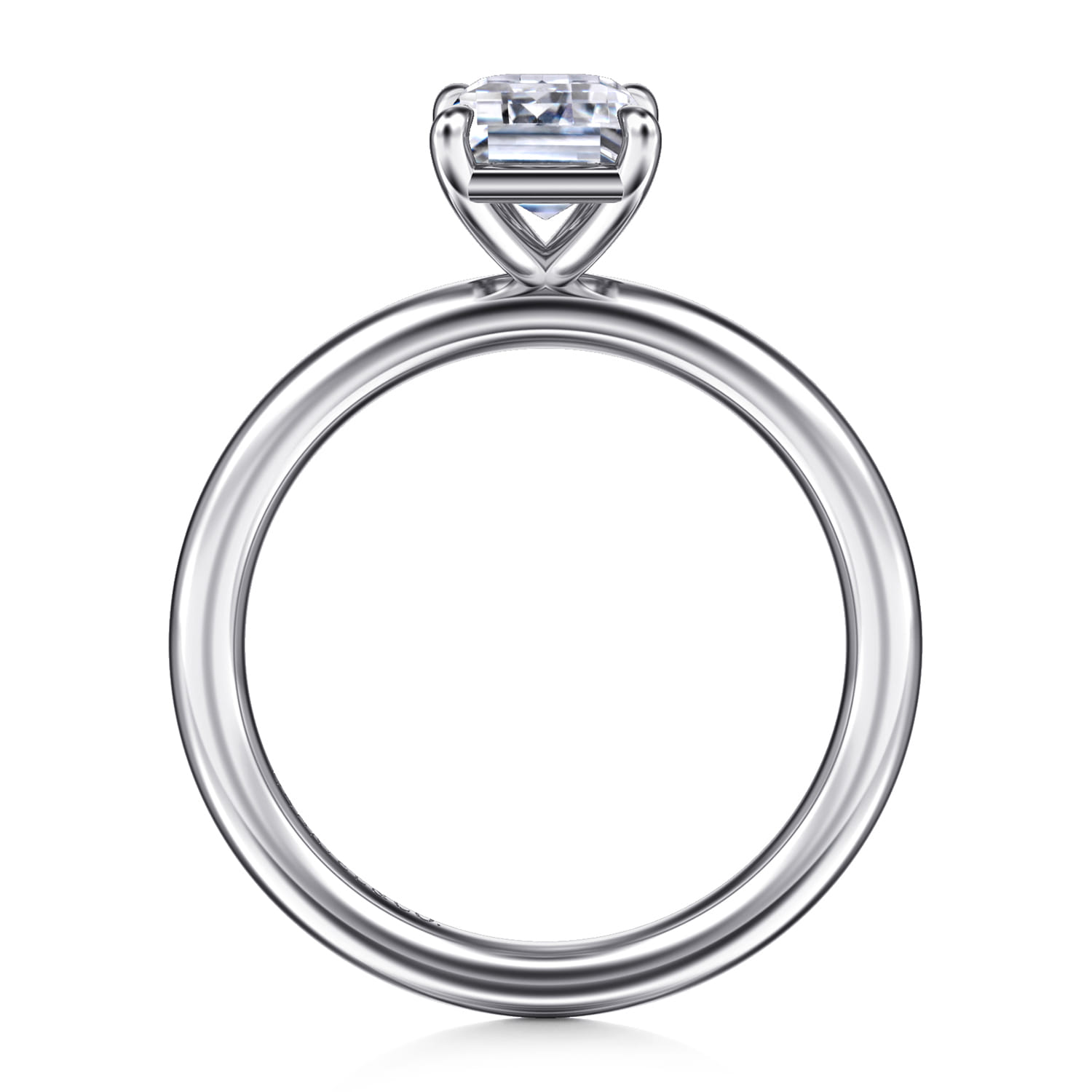 Lark - 14K White Gold Emerald Cut Solitaire Engagement Ring - Shot 2
