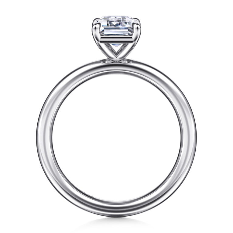 Lark - 14K White Gold Emerald Cut Solitaire Engagement Ring - Shot 2