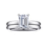 Lark - 14K White Gold Emerald Cut Solitaire Engagement Ring