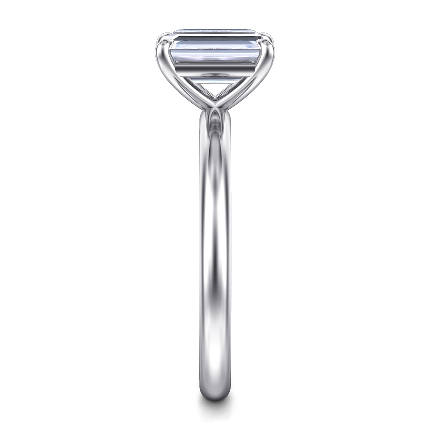 Lark - 14K White Gold Emerald Cut Solitaire Engagement Ring - Shot 5