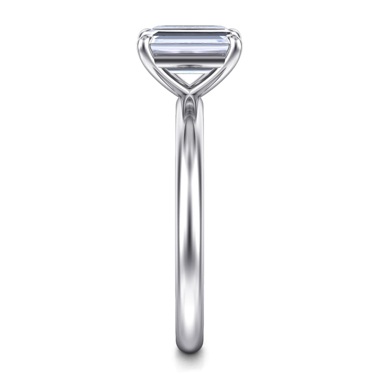 Lark - 14K White Gold Emerald Cut Solitaire Engagement Ring - Shot 5