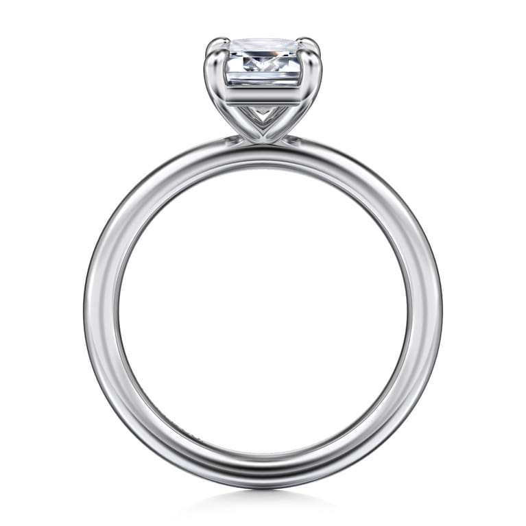 Lark - 14K White Gold Emerald Cut Solitaire Engagement Ring - Shot 2