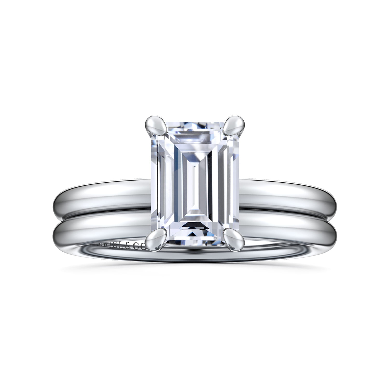 Lark - 14K White Gold Emerald Cut Solitaire Engagement Ring - Shot 4