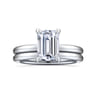 Lark - 14K White Gold Emerald Cut Solitaire Engagement Ring