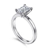 Emma - 14K White Gold Emerald Cut Solitaire Engagement Ring