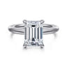 Bambi - 14K White Gold Emerald Cut Diamond Engagement Ring