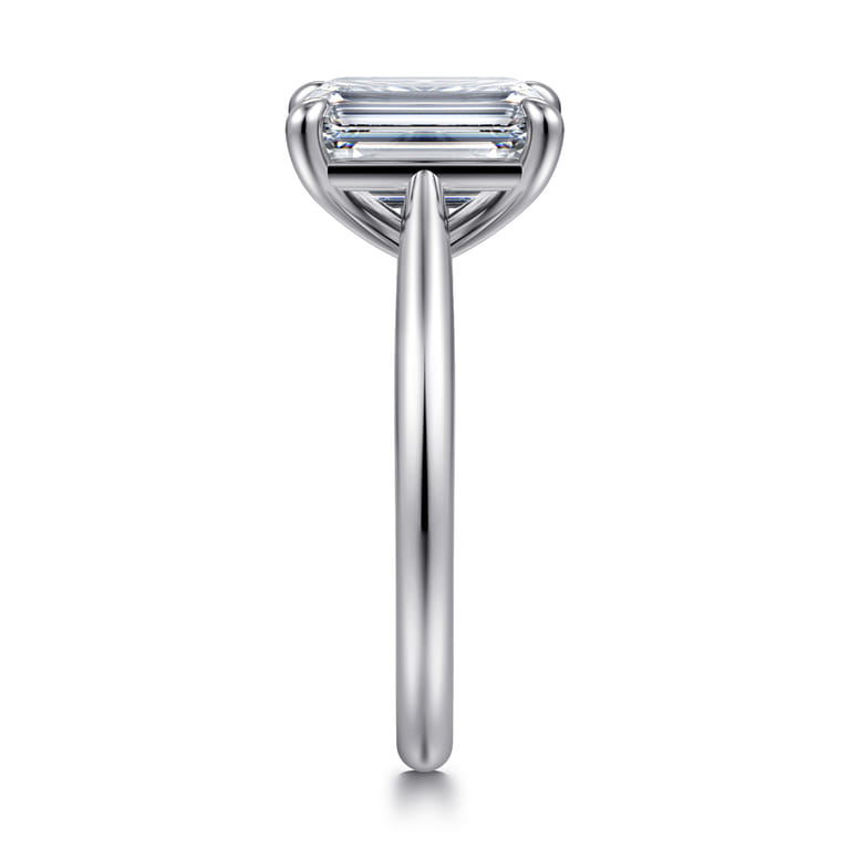 Bambi - 14K White Gold Emerald Cut Diamond Engagement Ring - Shot 4