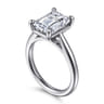 14K White Gold Emerald Cut Solitaire Diamond Engagement Ring