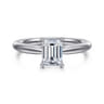 Bambi - 14K White Gold Emerald Cut Solitaire Diamond Engagement Ring