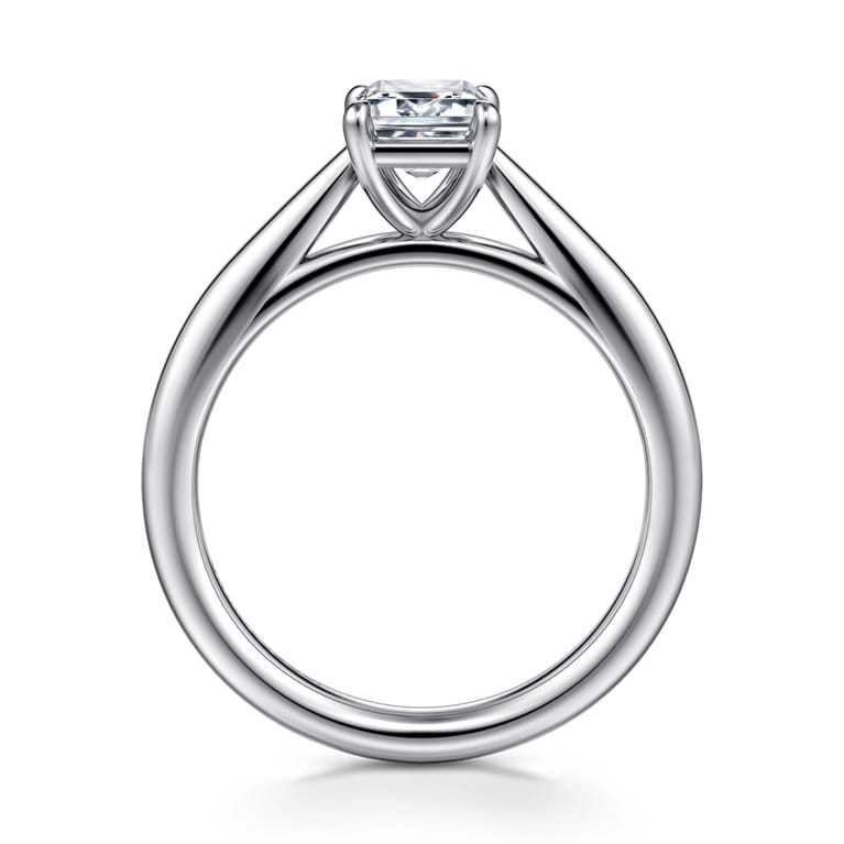 Bambi - 14K White Gold Emerald Cut Solitaire Diamond Engagement Ring - Shot 2