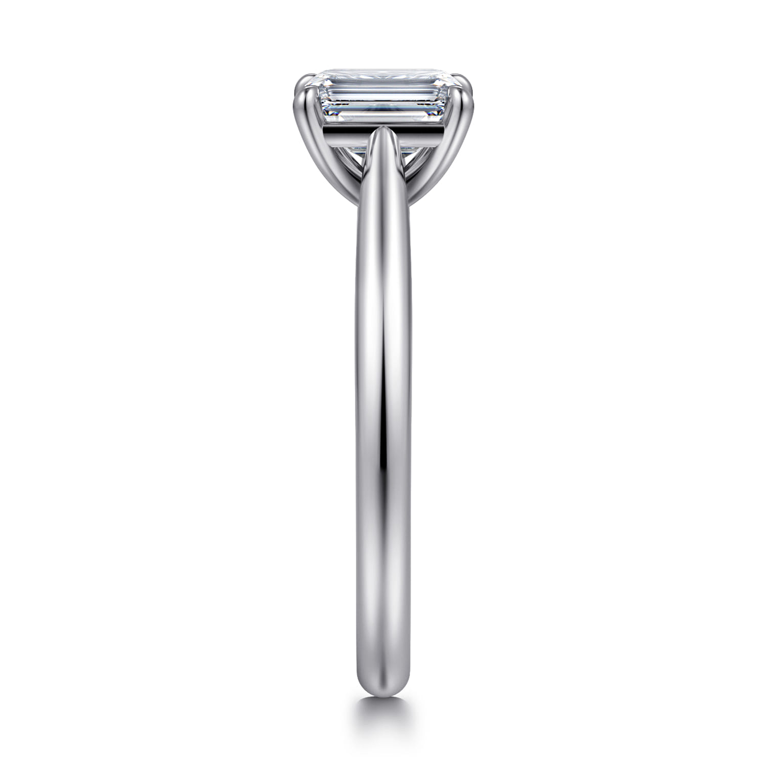 Bambi - 14K White Gold Emerald Cut Solitaire Diamond Engagement Ring - Shot 4