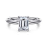 Bambi - 14K White Gold Emerald Cut Diamond Engagement Ring