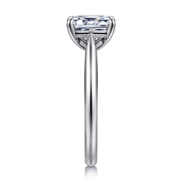 Bambi - 14K White Gold Emerald Cut Diamond Engagement Ring - Shot 4