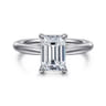 Bambi - 14K White Gold Emerald Cut Diamond Engagement Ring