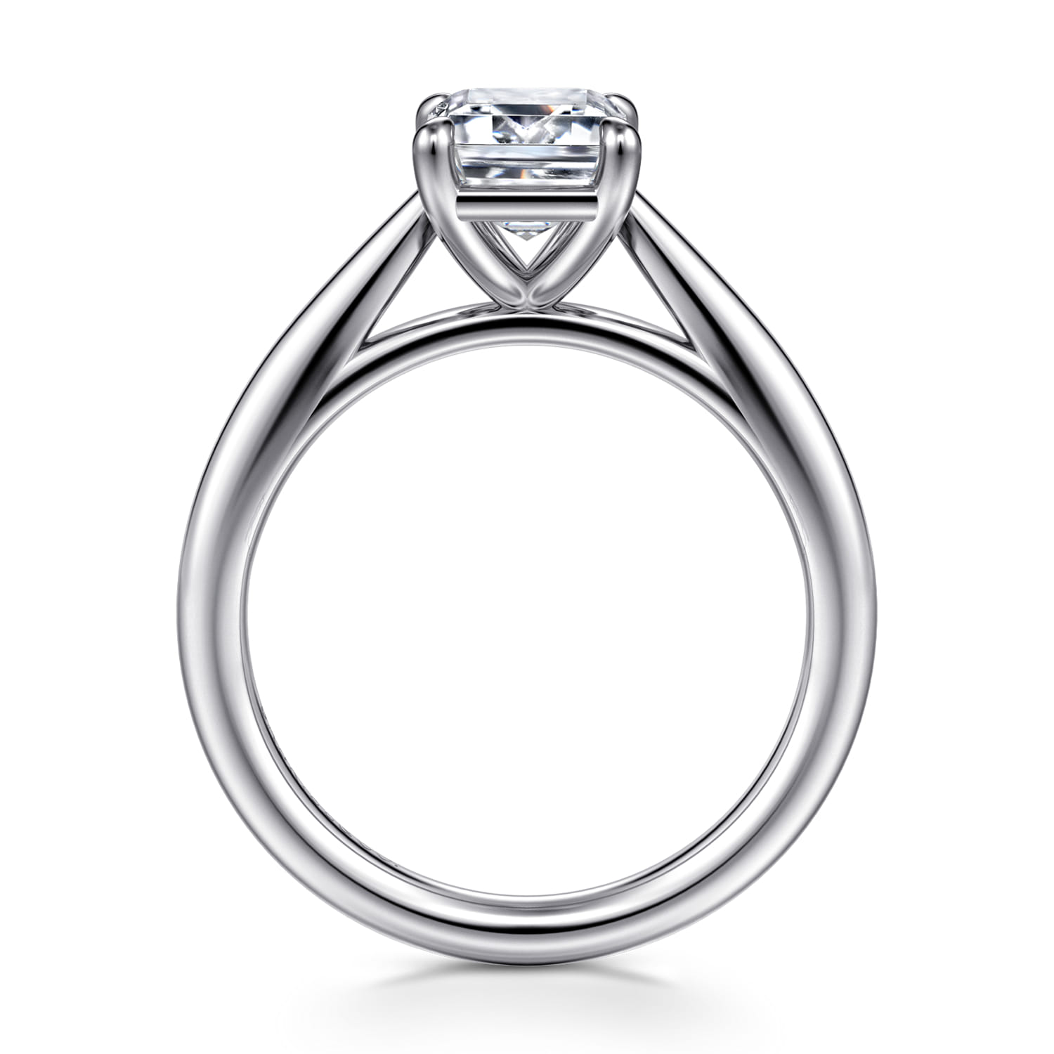 Bambi - 14K White Gold Emerald Cut Diamond Engagement Ring - Shot 2