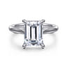 Anne - 14K White Gold Emerald Cut Solitaire Diamond Engagement Ring