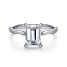 Anne - 14K White Gold Emerald Cut Solitaire Diamond Engagement Ring