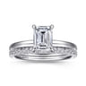 Azura - 14K White Gold Emerald Cut Solitaire Diamond Engagement Ring