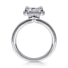 Linen - 14K White Gold Emerald Cut Diamond Engagement Ring