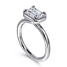 Linen - 14K White Gold Emerald Cut Diamond Engagement Ring