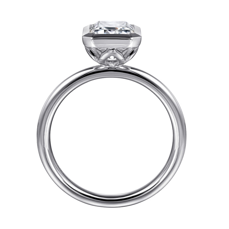 Linny - 14K White Gold Emerald Cut Diamond Engagement Ring - Shot 2