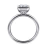 Linny - 14K White Gold Emerald Cut Diamond Engagement Ring