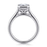 Giovana - 14K White Gold Emerald Cut Bezel Set Diamond Engagement Ring