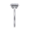Giovana - 14K White Gold Emerald Cut Bezel Set Diamond Engagement Ring