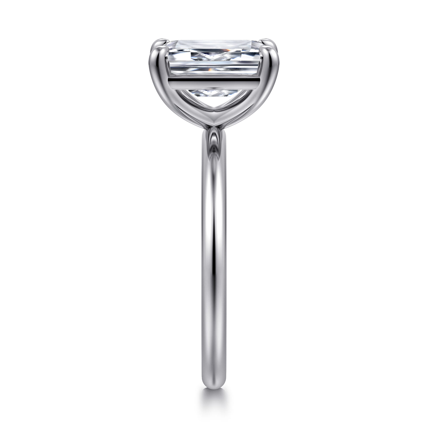 Tiana - 14K White Gold Emerald Cut Solitaire Diamond Engagement Ring - Shot 4