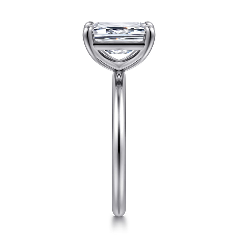 Tiana - 14K White Gold Emerald Cut Solitaire Diamond Engagement Ring - Shot 4