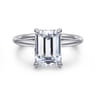 Tiana - 14K White Gold Emerald Cut Solitaire Diamond Engagement Ring