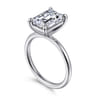 Tiana - 14K White Gold Emerald Cut Solitaire Diamond Engagement Ring