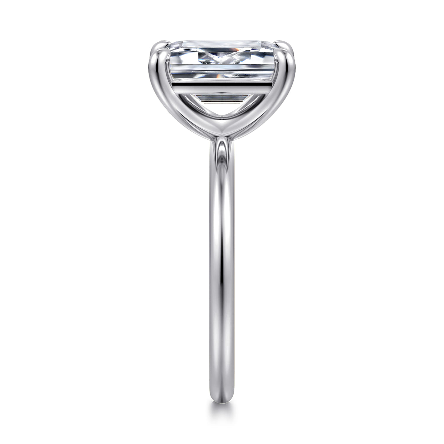 Tiana - 14K White Gold Emerald Cut Solitaire Diamond Engagement Ring - Shot 4
