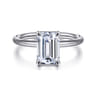Tiana - 14K White Gold Emerald Cut Solitaire Diamond Engagement Ring