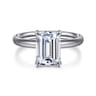 Unite - 14K White Gold Emerald Cut Solitaire Diamond Engagement Ring