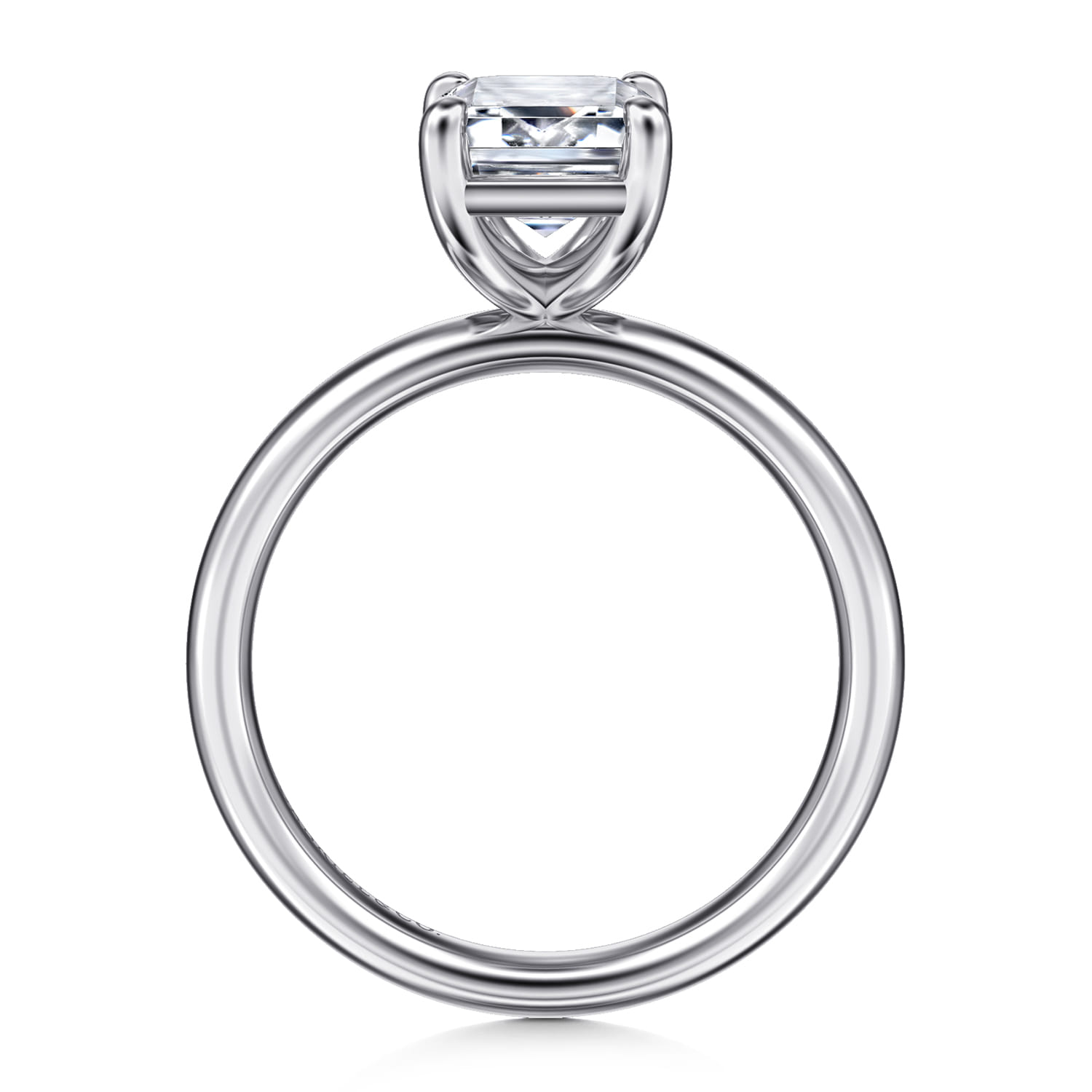 Unite - 14K White Gold Emerald Cut Solitaire Diamond Engagement Ring - Shot 2