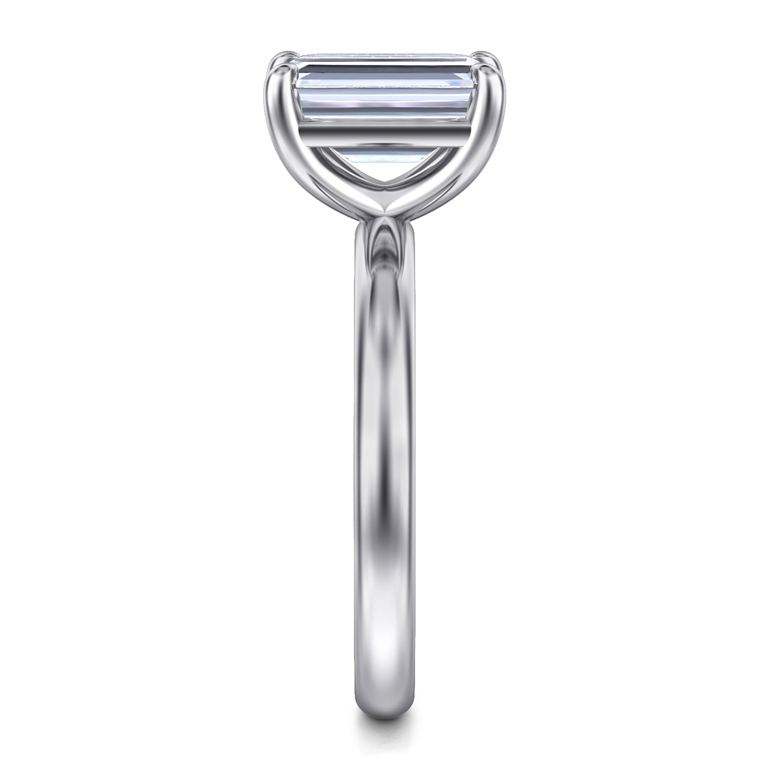 Unite - 14K White Gold Emerald Cut Solitaire Diamond Engagement Ring - Shot 5