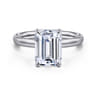 Unite - 14K White Gold Emerald Cut Solitaire Diamond Engagement Ring