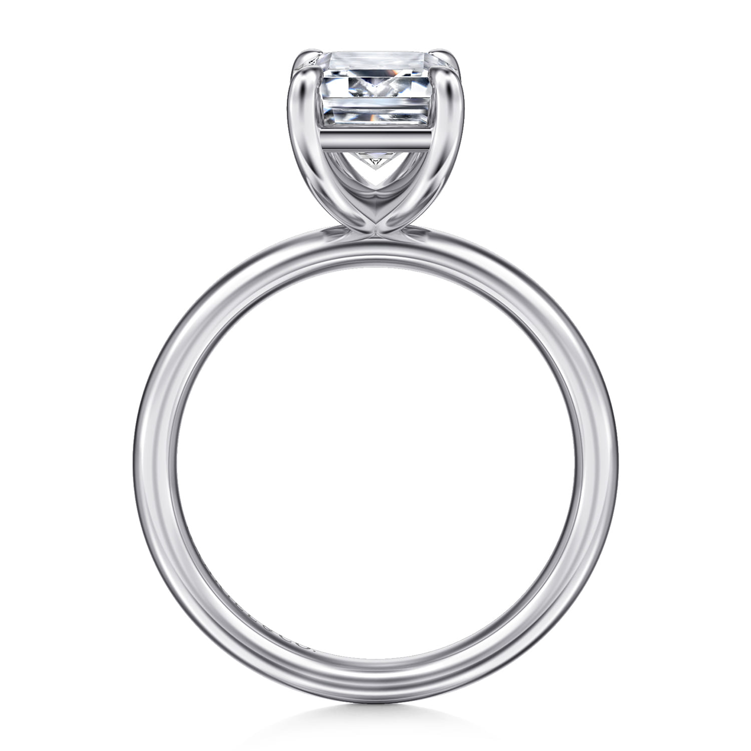 Unite - 14K White Gold Emerald Cut Solitaire Diamond Engagement Ring - Shot 2